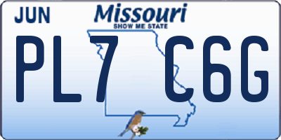MO license plate PL7C6G