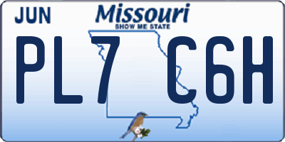 MO license plate PL7C6H