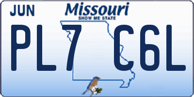 MO license plate PL7C6L