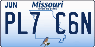 MO license plate PL7C6N