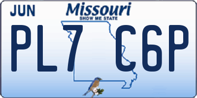MO license plate PL7C6P
