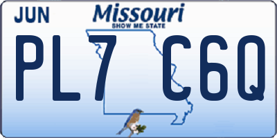 MO license plate PL7C6Q