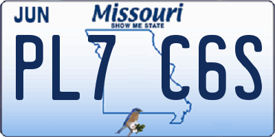 MO license plate PL7C6S