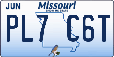 MO license plate PL7C6T
