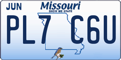 MO license plate PL7C6U