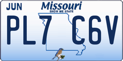 MO license plate PL7C6V