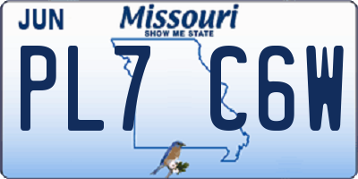 MO license plate PL7C6W