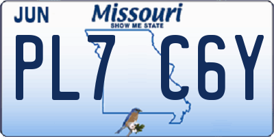 MO license plate PL7C6Y