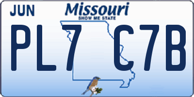 MO license plate PL7C7B