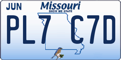 MO license plate PL7C7D