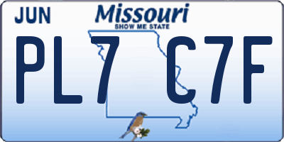 MO license plate PL7C7F