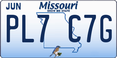 MO license plate PL7C7G