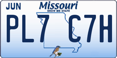 MO license plate PL7C7H