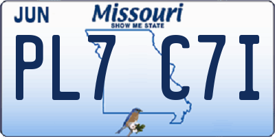 MO license plate PL7C7I