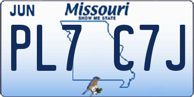 MO license plate PL7C7J
