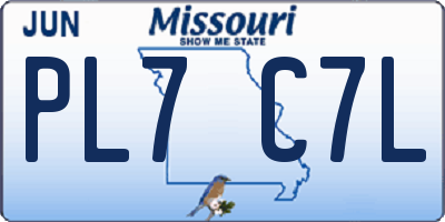 MO license plate PL7C7L