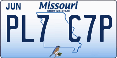 MO license plate PL7C7P