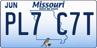MO license plate PL7C7T