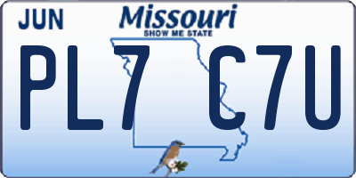 MO license plate PL7C7U