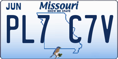 MO license plate PL7C7V
