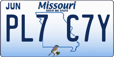 MO license plate PL7C7Y