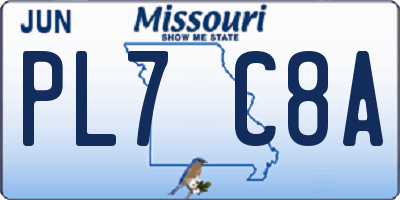 MO license plate PL7C8A