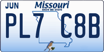 MO license plate PL7C8B