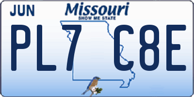 MO license plate PL7C8E