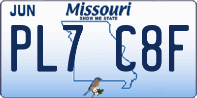 MO license plate PL7C8F