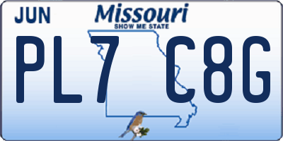 MO license plate PL7C8G