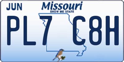 MO license plate PL7C8H