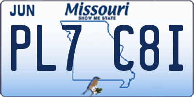 MO license plate PL7C8I