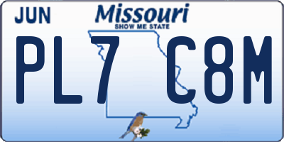 MO license plate PL7C8M