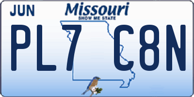 MO license plate PL7C8N
