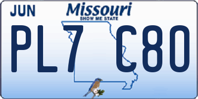 MO license plate PL7C8O