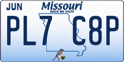 MO license plate PL7C8P