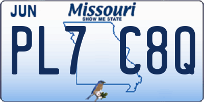 MO license plate PL7C8Q