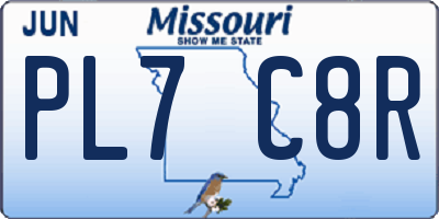 MO license plate PL7C8R