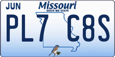 MO license plate PL7C8S