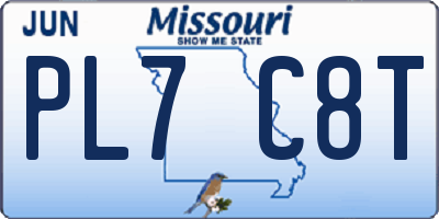MO license plate PL7C8T