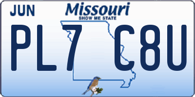 MO license plate PL7C8U