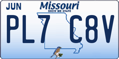 MO license plate PL7C8V
