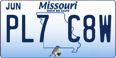 MO license plate PL7C8W