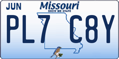 MO license plate PL7C8Y