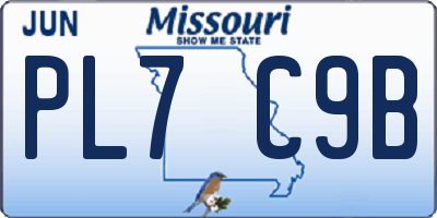 MO license plate PL7C9B