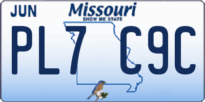 MO license plate PL7C9C