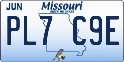 MO license plate PL7C9E