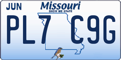 MO license plate PL7C9G