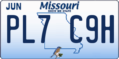 MO license plate PL7C9H