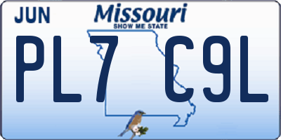 MO license plate PL7C9L